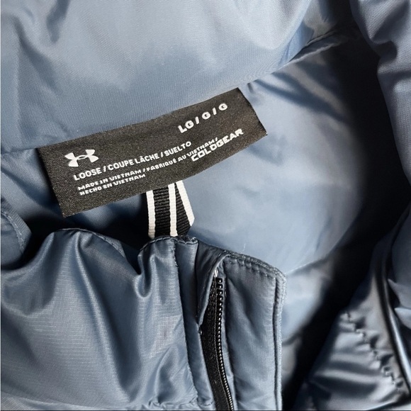 Under Armor Storm Cold Gear Puffer Vest Sz L Mechanic Blue 600 Down Outdoor NWT - Picture 9 of 15